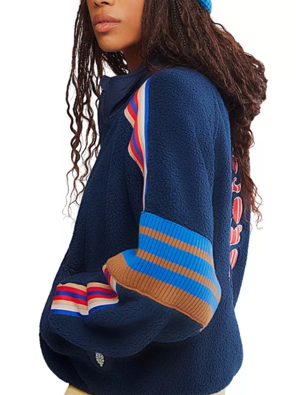Free People FP Movement Large L Sporty Mountain High logo fleece navy - Picture 3 of 9